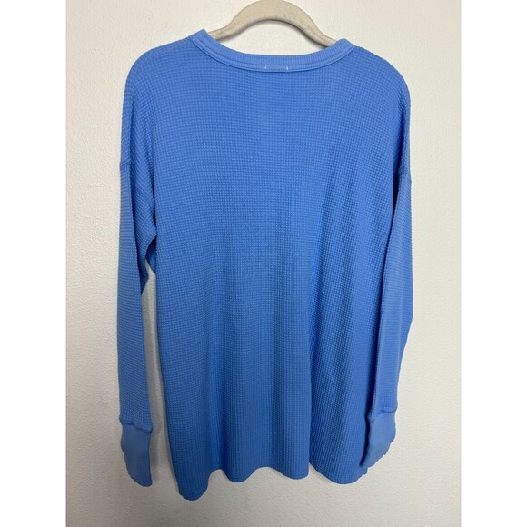 Aerie Size XS Waffle Knit Takes Two To Tango Thermal Top Blue Long Sleeve NWT - Picture 14 of 14